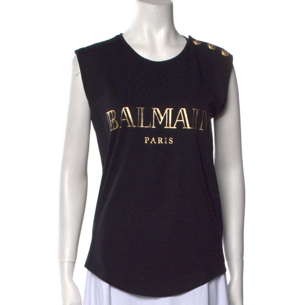 Balmain Black T-shirt SZ Small 38